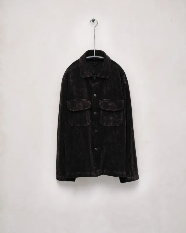Field Shirt - Cotton Corduroy, Dark Taupe (Mud Dye) sold by Evan Kinori Mens