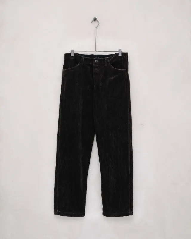 Four Pocket Pant - Cotton Corduroy, Dark Taupe (Mud Dye) sold by Evan Kinori Mens