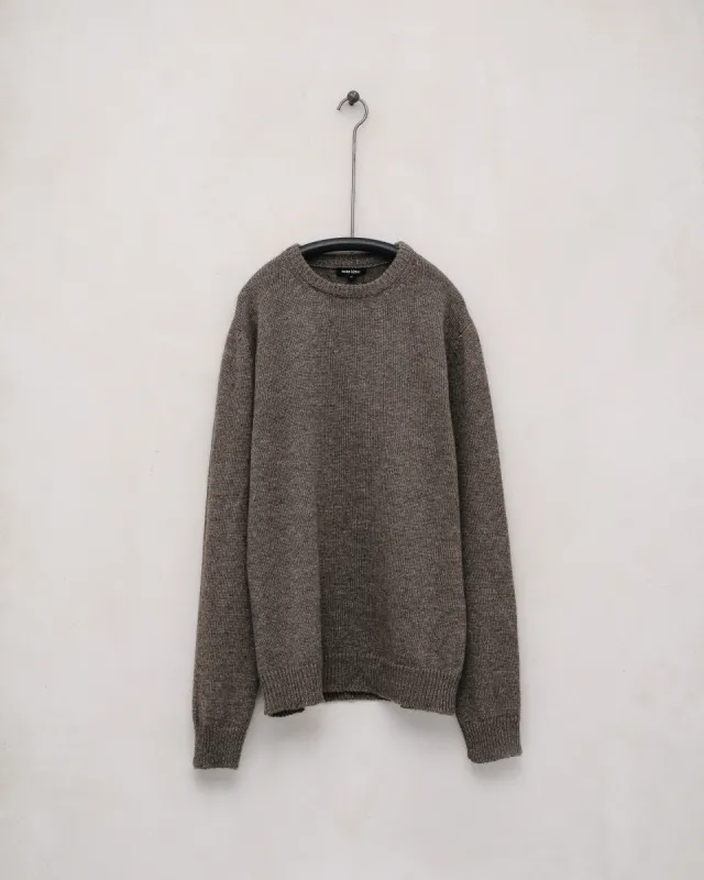 Crewneck Sweater - Linen/Cashmere, Taupe sold by Evan Kinori Mens
