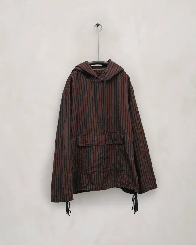 Anorak - Yarn Dyed Linen Stripe, Navy/Red sold by Evan Kinori Mens