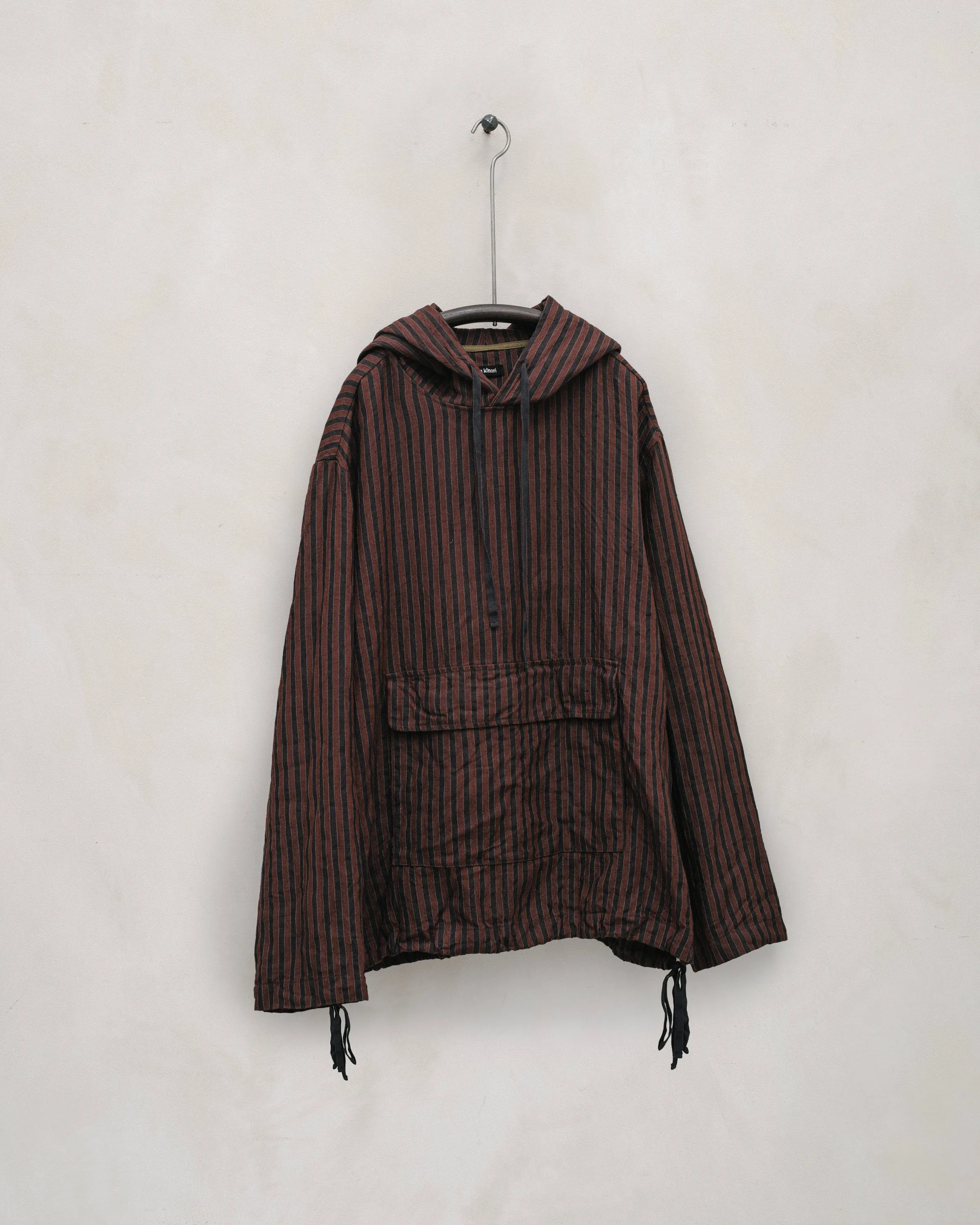 Anorak - Yarn Dyed Linen Stripe, Navy/Red sold by Evan Kinori Mens