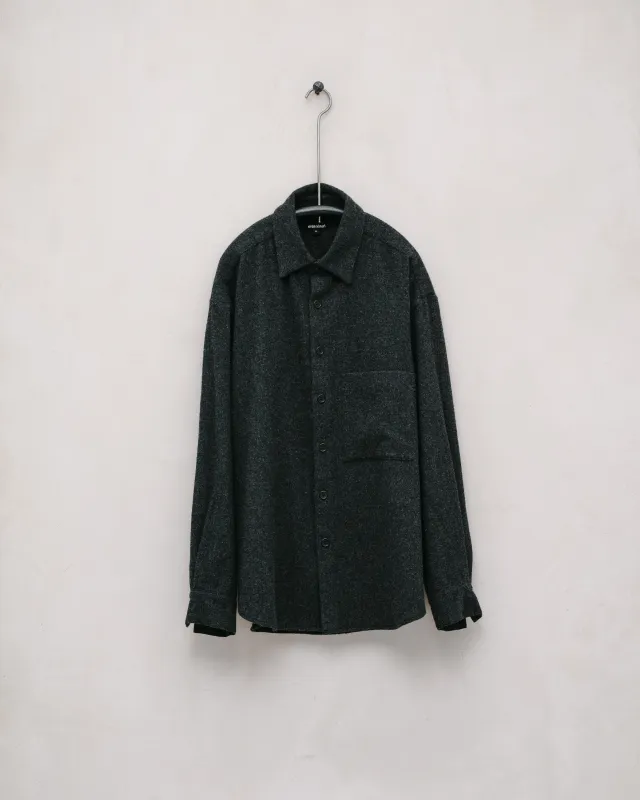 Big Shirt Two - Brushed Cashmere/Wool, Charcoal sold by Evan Kinori Mens