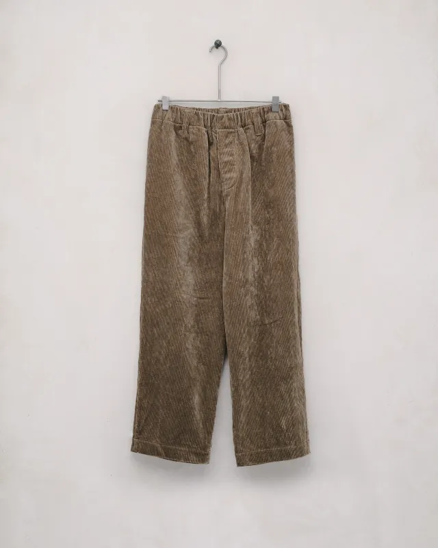Elastic Pant - Natural Dye Cotton/Hemp Corduroy, Gallnut/Iron sold by Evan Kinori Mens