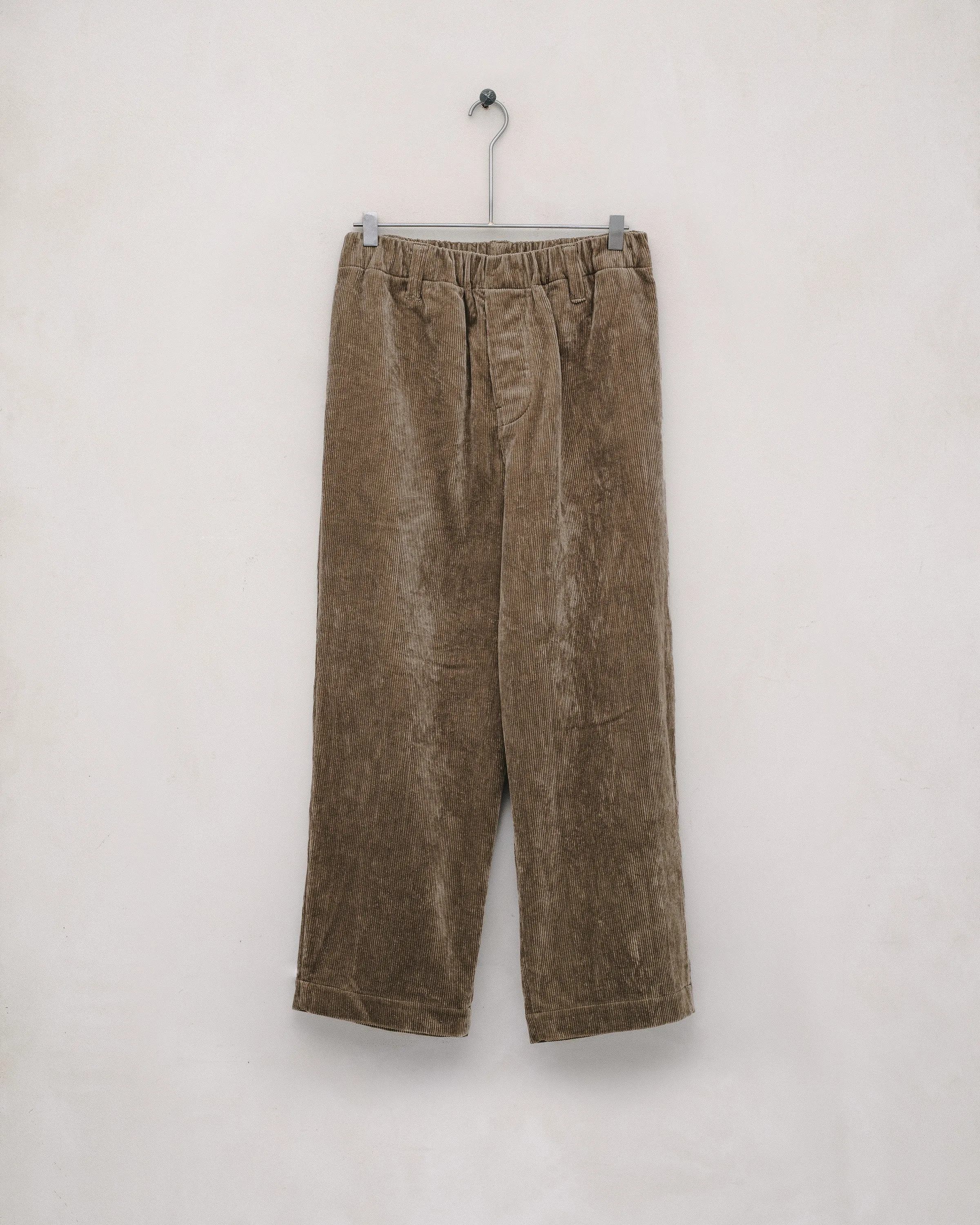 Elastic Pant - Natural Dye Cotton/Hemp Corduroy, Gallnut/Iron sold by Evan Kinori Mens