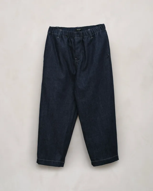 Elastic Pant - Organic Cotton Denim, Indigo sold by Evan Kinori Mens