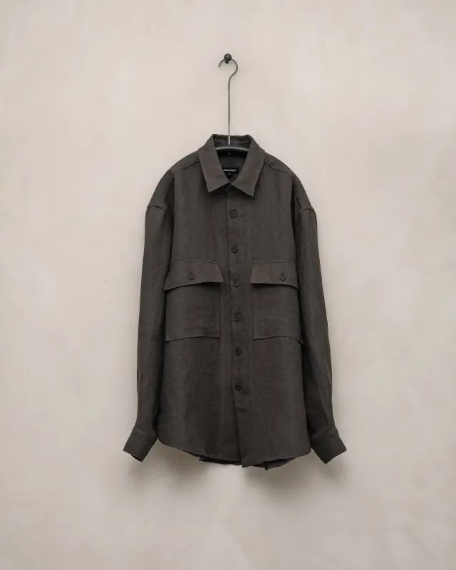 Big Shirt - Dobby Weave Hemp, Shale Grey sold by Evan Kinori Mens