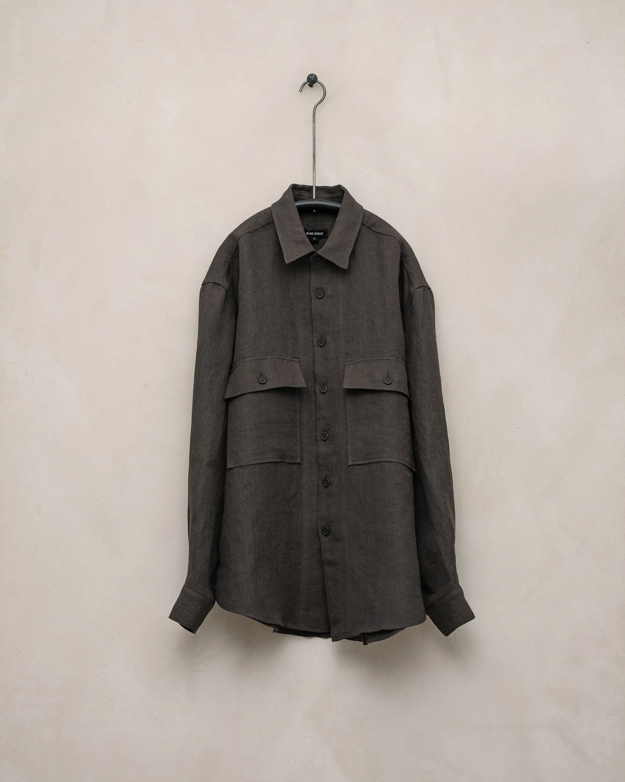 Big Shirt - Dobby Weave Hemp, Shale Grey sold by Evan Kinori Mens