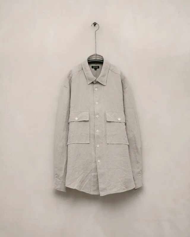 Big Shirt - Tumbled Linen, Natural sold by Evan Kinori Mens