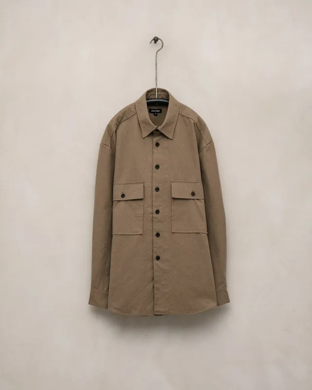Big Shirt - Undyed Organic Cotton Canvas, Brown (Iron Mordant) sold by Evan Kinori