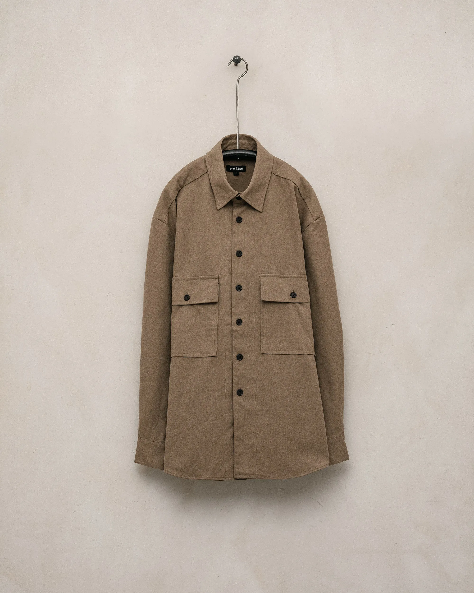 Big Shirt - Undyed Organic Cotton Canvas, Brown (Iron Mordant) sold by Evan Kinori