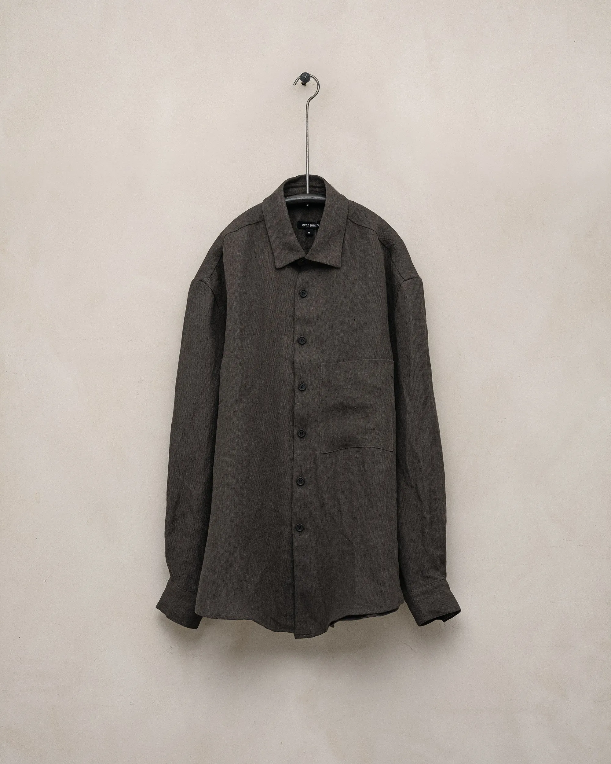 Big Shirt Two - Dobby Weave Hemp, Shale Grey sold by Evan Kinori Mens