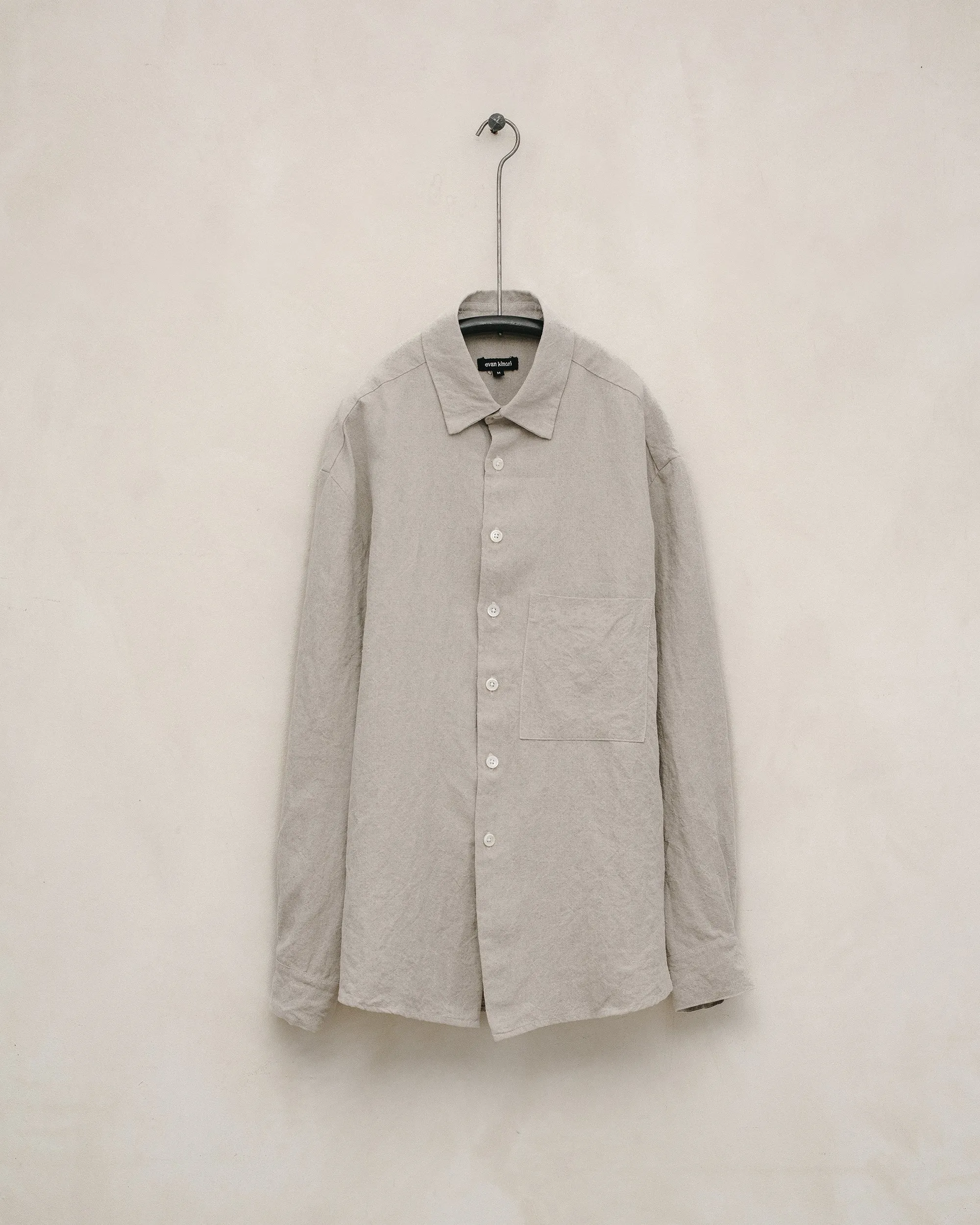 Big Shirt Two - Tumbled Linen, Natural sold by Evan Kinori Mens