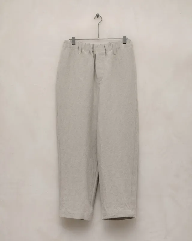 Elastic Pant - Tumbled Linen, Natural sold by Evan Kinori Mens