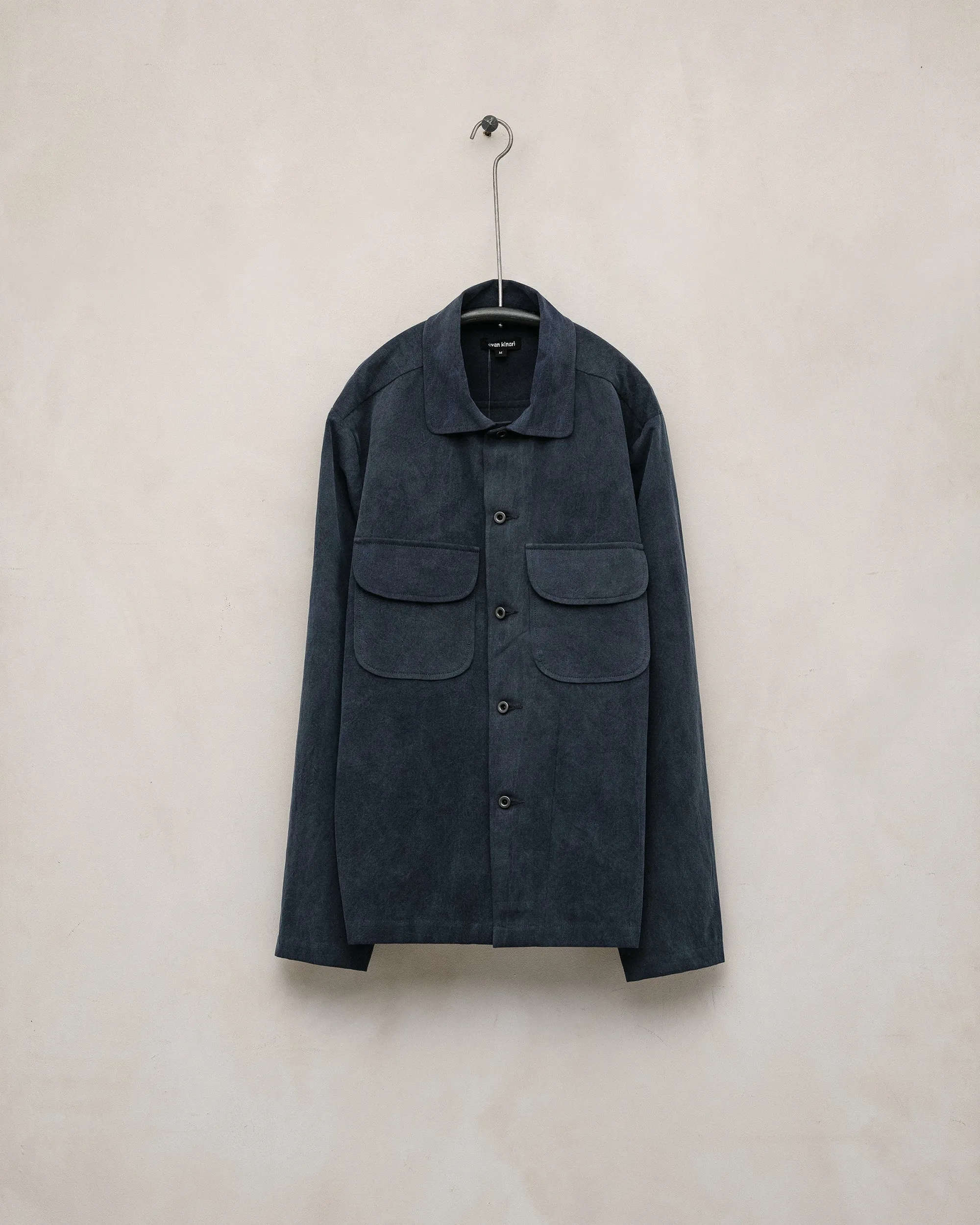 Field Shirt - Organic Cotton Weathercloth, Indigo/Sumi Ink sold by Evan Kinori Mens