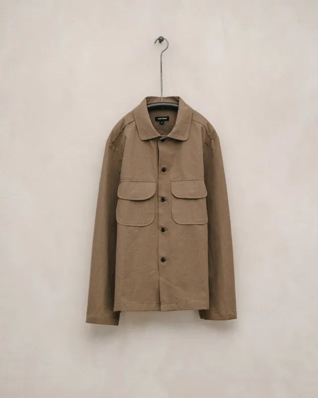 Field Shirt - Undyed Organic Cotton Canvas, Brown (Iron Mordant) sold by Evan Kinori Mens
