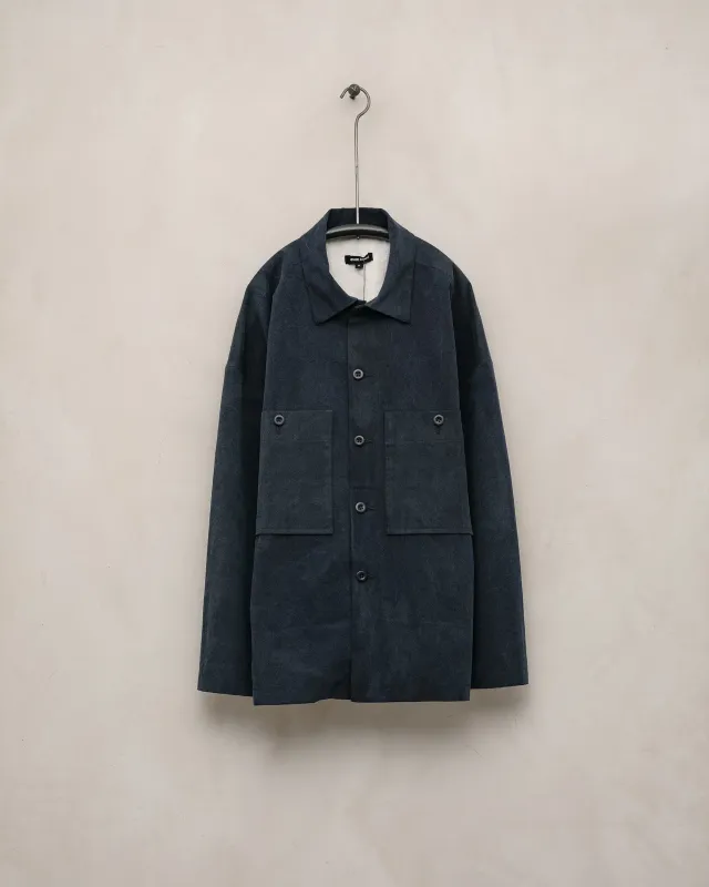Field Shirt Two - Organic Cotton Weathercloth, Indigo/Sumi Ink sold by Evan Kinori Mens