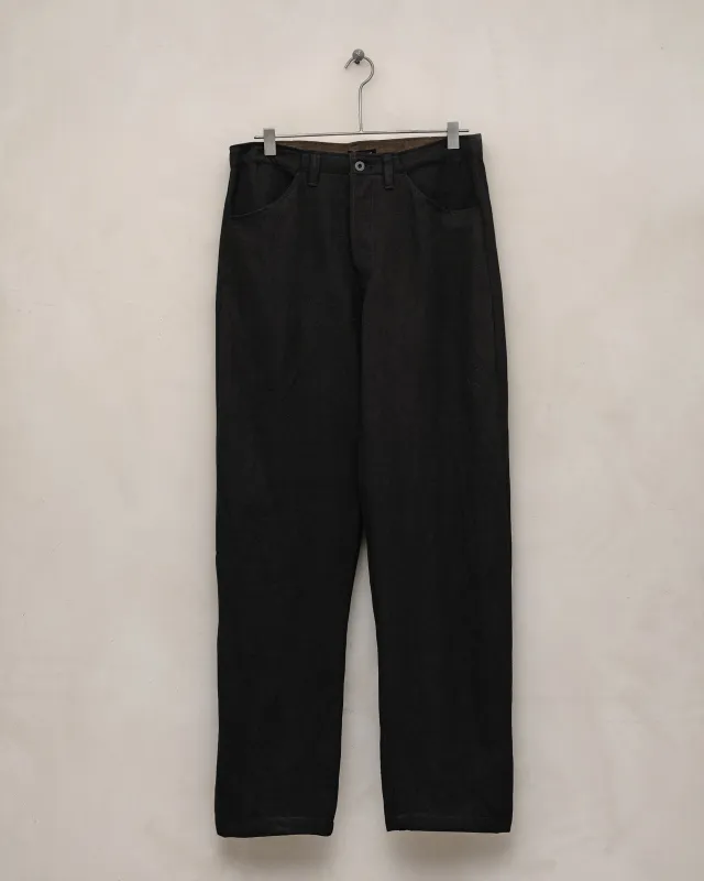 Four Pocket Pant - Linen Canvas, Black sold by Evan Kinori Mens