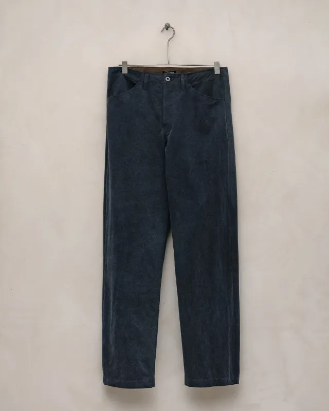 Four Pocket Pant - Organic Cotton Weathercloth, Indigo/Sumi Ink sold by Evan Kinori Mens