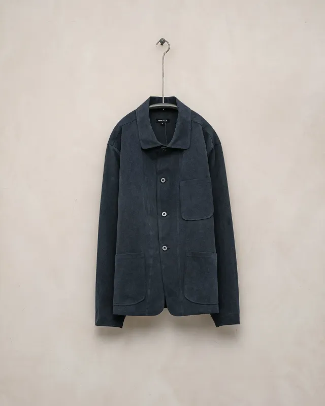 Three Pocket Jacket - Organic Cotton Weathercloth, Indigo/Sumi Ink sold by Evan Kinori Mens