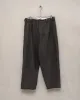Two Pleat Pant - Raw Silk Noil, Charcoal sold by Evan Kinori Mens