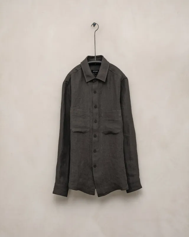 Two Pocket Shirt - Dobby Weave Hemp, Shale Grey sold by Evan Kinori Mens