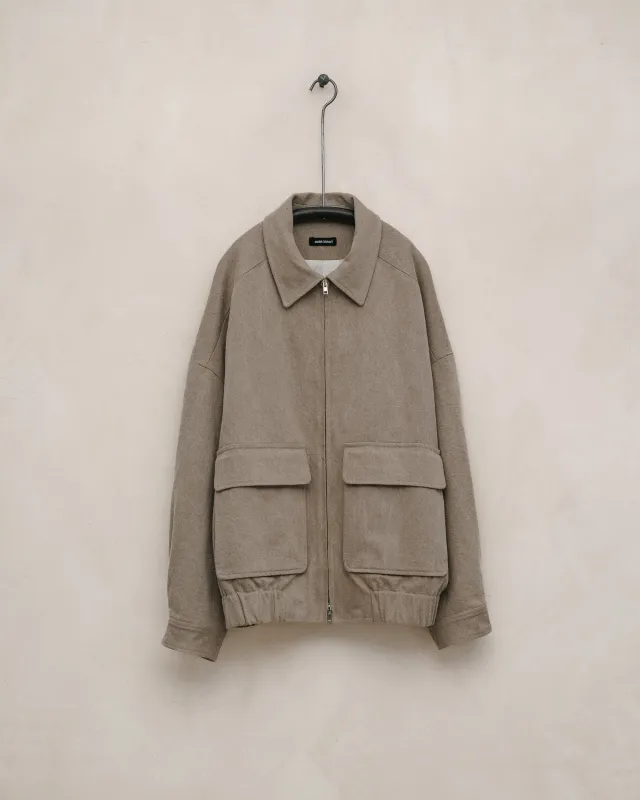 Zip Jacket Two - Organic Cotton Twill (Natural Dye), Beige sold by Evan Kinori Mens