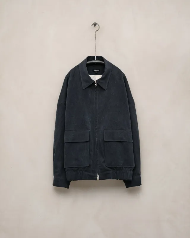 Zip Jacket Two - Organic Cotton Weathercloth, Indigo/Sumi Ink sold by Evan Kinori Mens