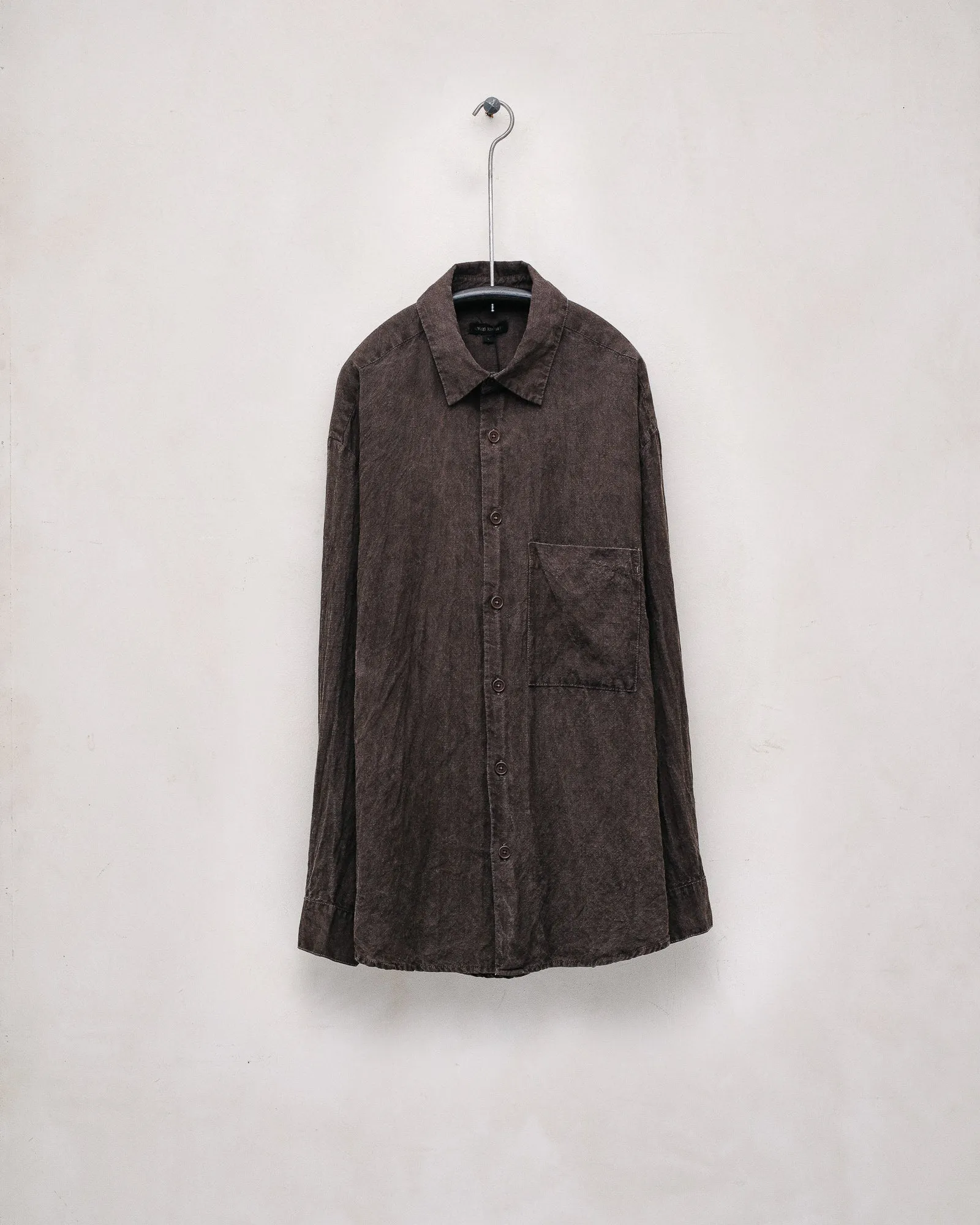 Big Shirt Two - Wool/Linen Chambray (Mud Dye) sold by Evan Kinori Mens