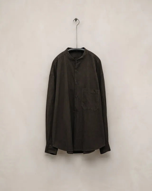 Popover Shirt - Organic Cotton Batiste, Dark Beige (Mud Dye) sold by Evan Kinori Mens