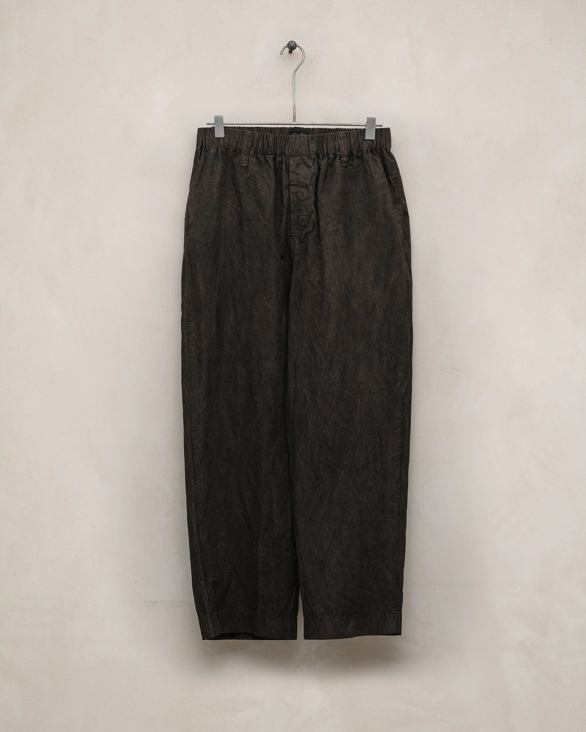 Elastic Pant - Organic Cotton Typewriter Cloth (Mud Dye), Brown sold by Evan Kinori Mens