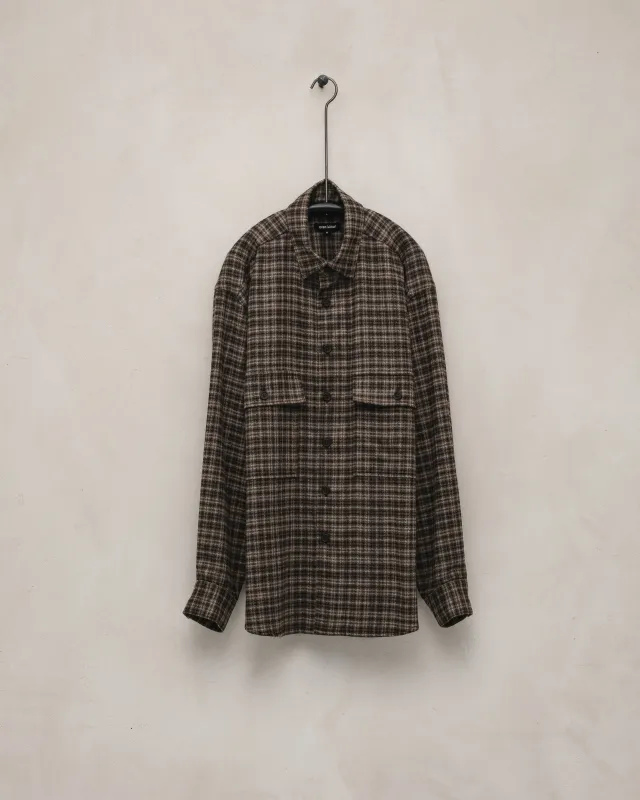Big Shirt - Irish Wool Flannel, Brown/Beige sold by Evan Kinori Mens