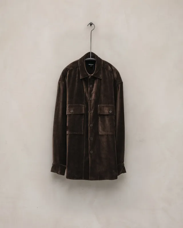 Big Shirt - Logwood Velvet, Brown sold by Evan Kinori
