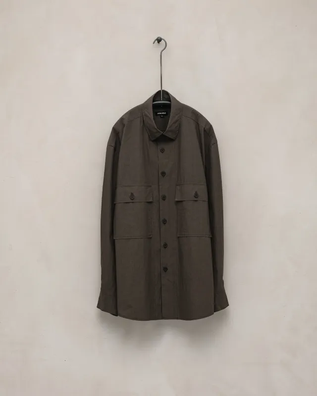 Big Shirt - Organic Cotton Typewriter, Anthracite sold by Evan Kinori Mens