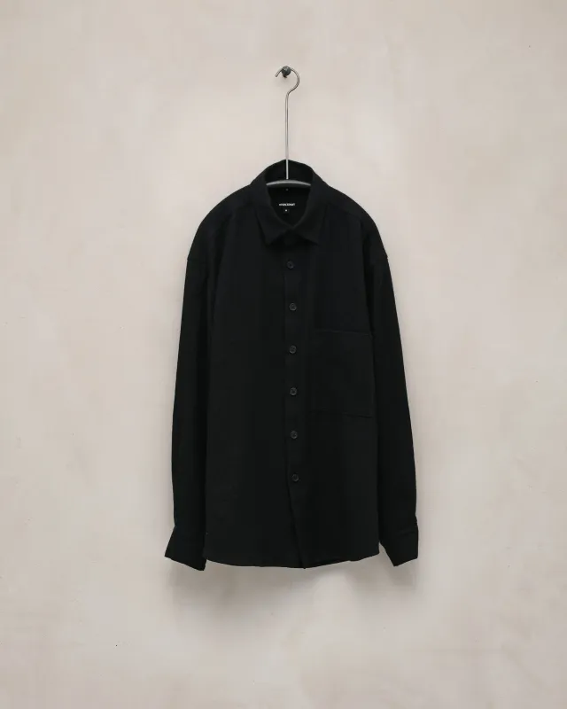Big Shirt Two - Cashmere/Linen Twill, Black sold by Evan Kinori Mens