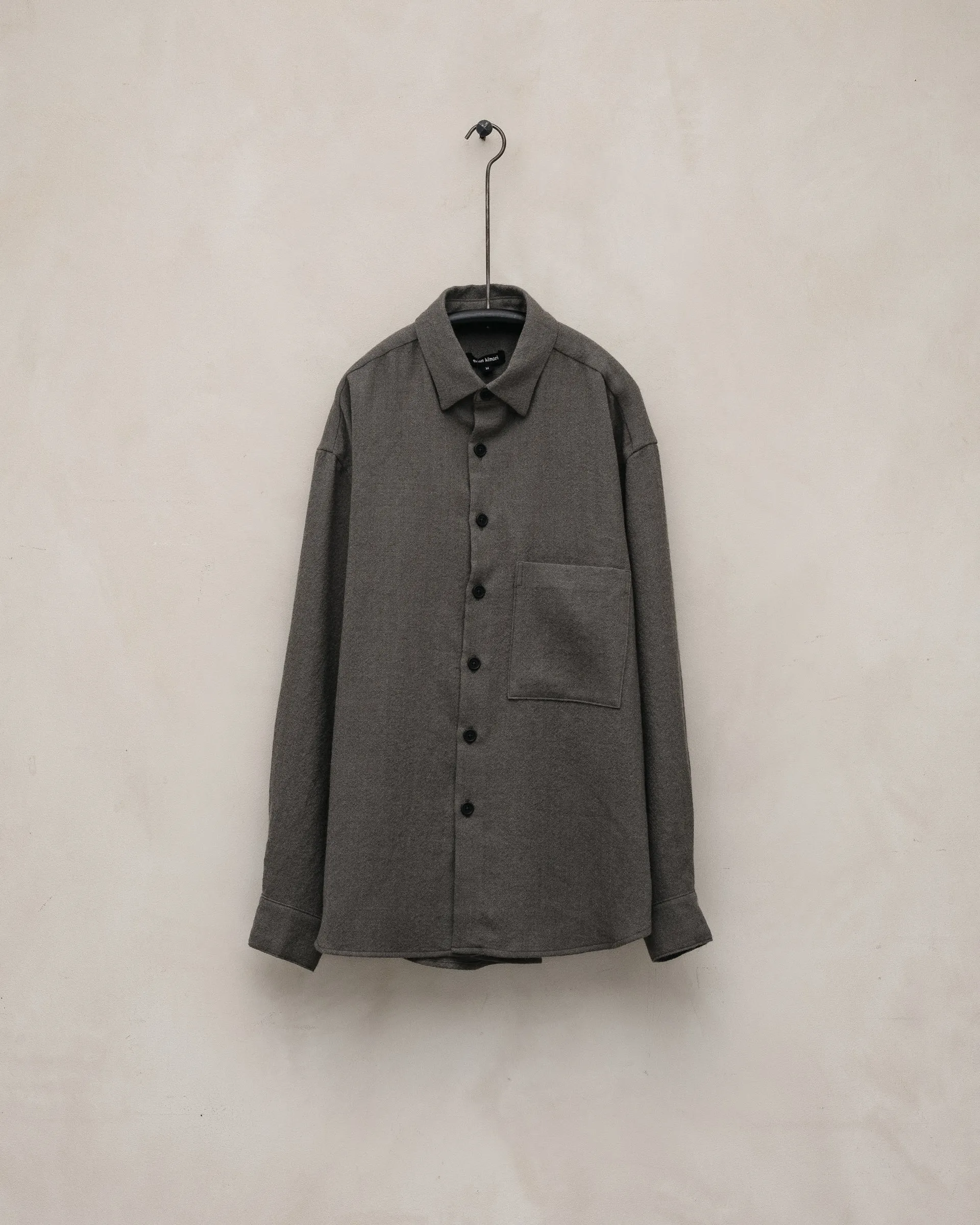 Big Shirt Two - Worsted Wool Gauze, Heather Grey sold by Evan Kinori Mens