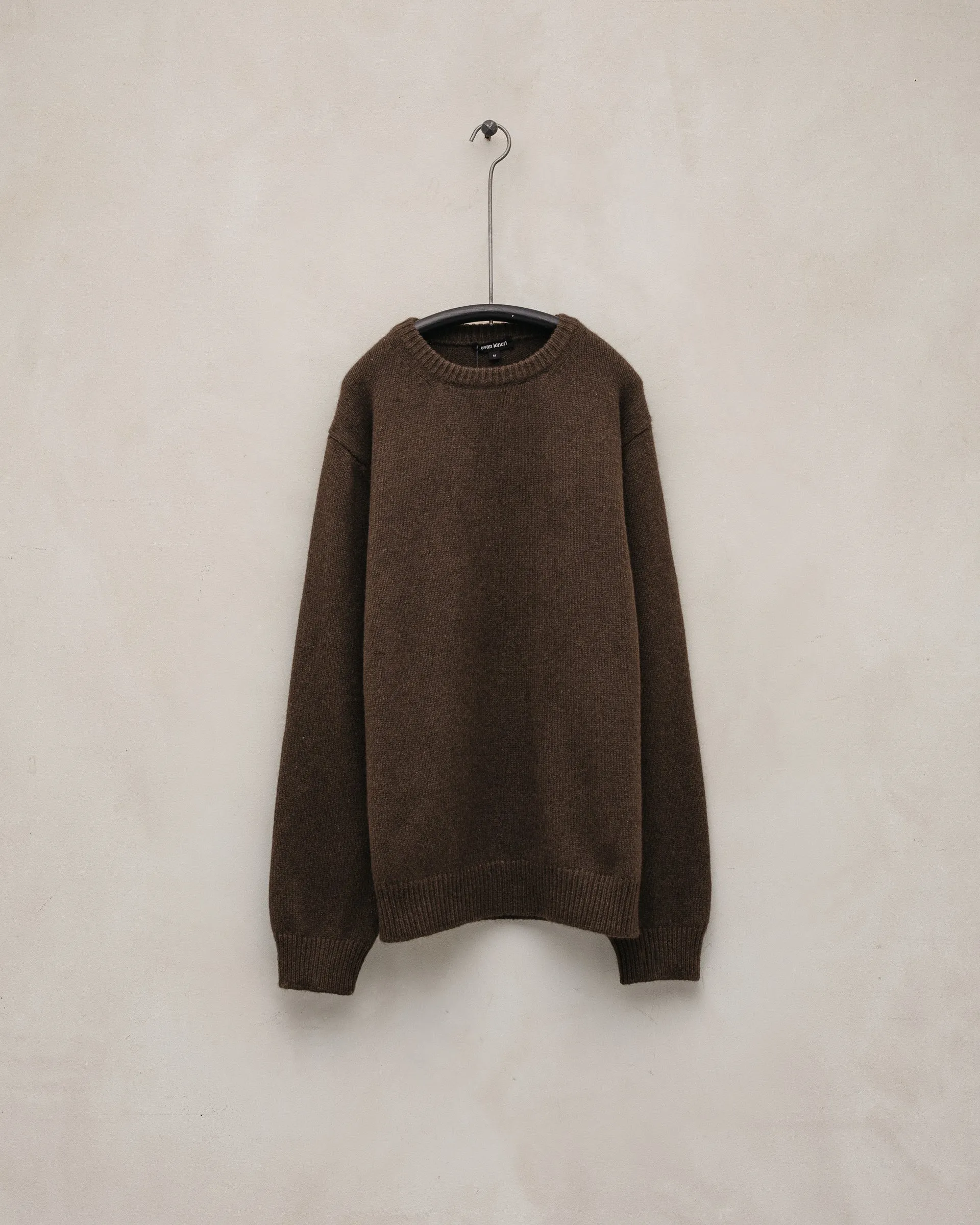 Crewneck Sweater - Undyed Yak Wool, Dark Brown sold by Evan Kinori Mens