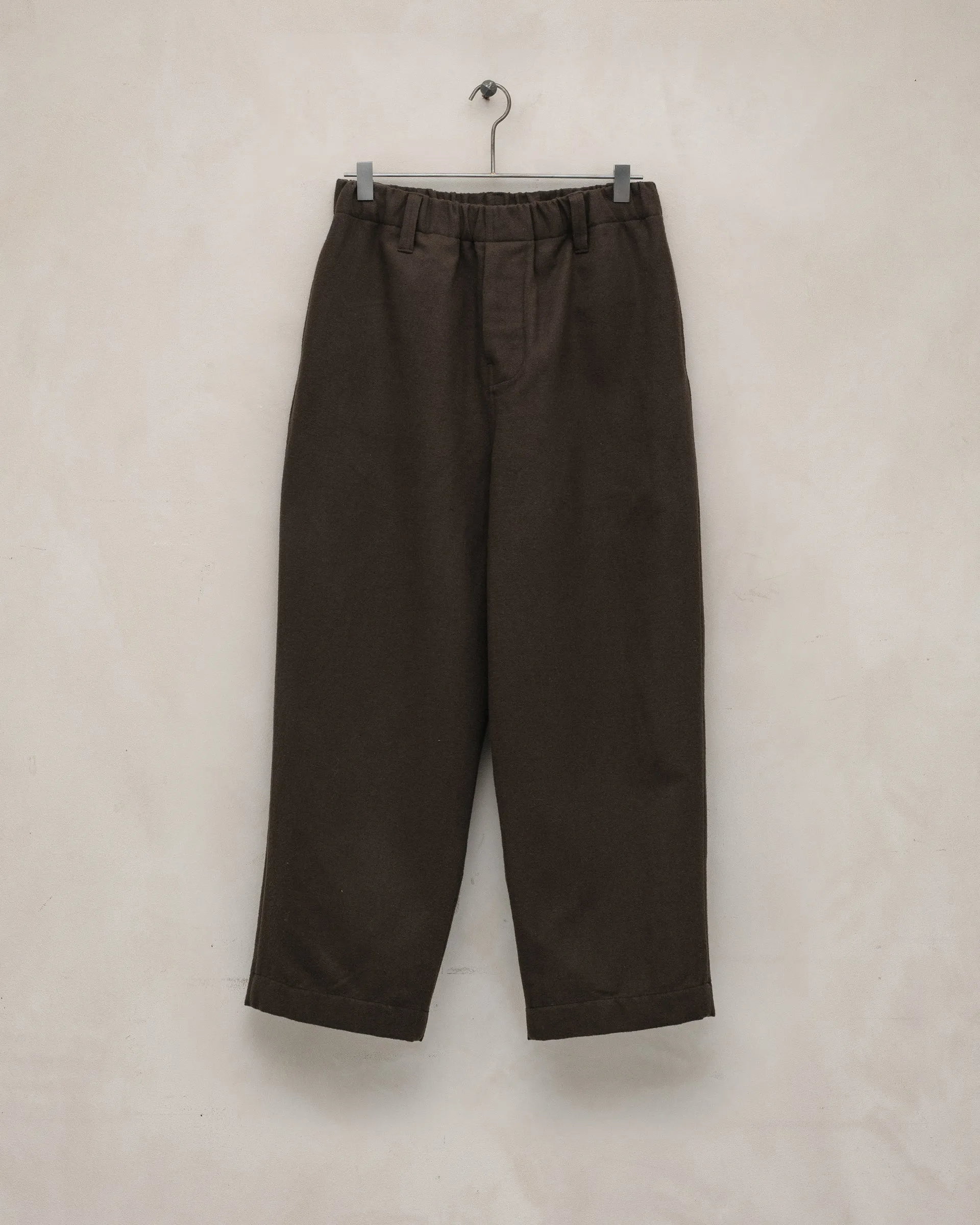 Elastic Pant - Brushed Broken Twill, Dark Olive sold by Evan Kinori