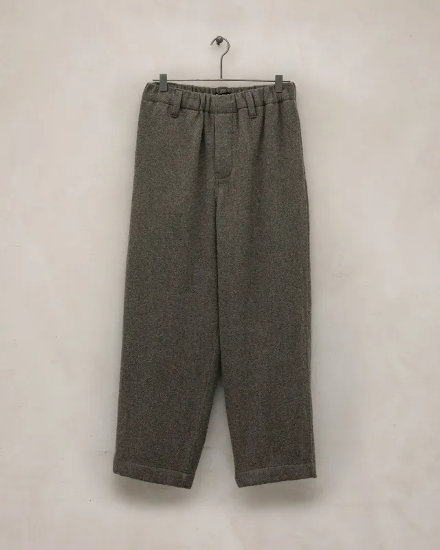 Elastic Pant - Brushed Cashmere/Wool Flannel, Mid-Grey sold by Evan Kinori Mens