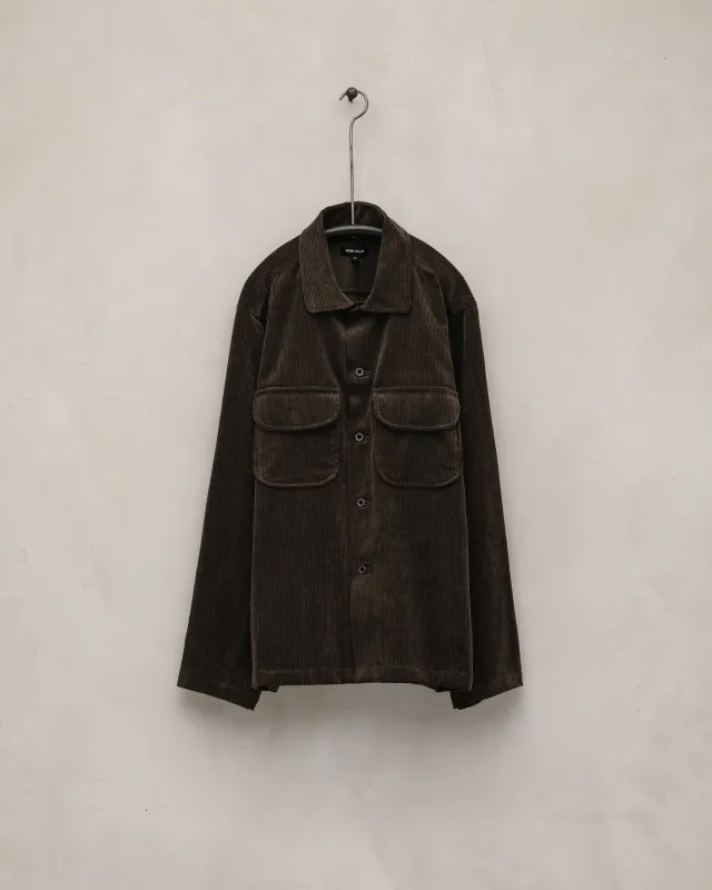 Field Shirt - Sumi Ink Corduroy, Brown sold by Evan Kinori Mens