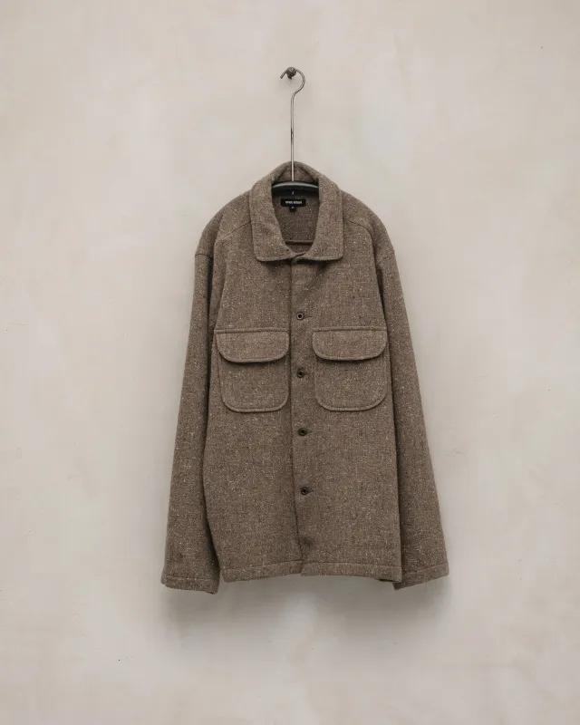Field Shirt - Undyed Wool Tweed, Dark Beige sold by Evan Kinori Mens