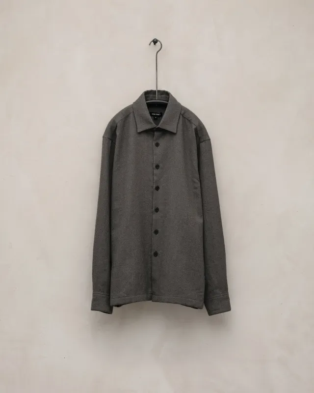 Flat Hem Shirt - Worsted Wool Gauze, Heather Grey sold by Evan Kinori Mens