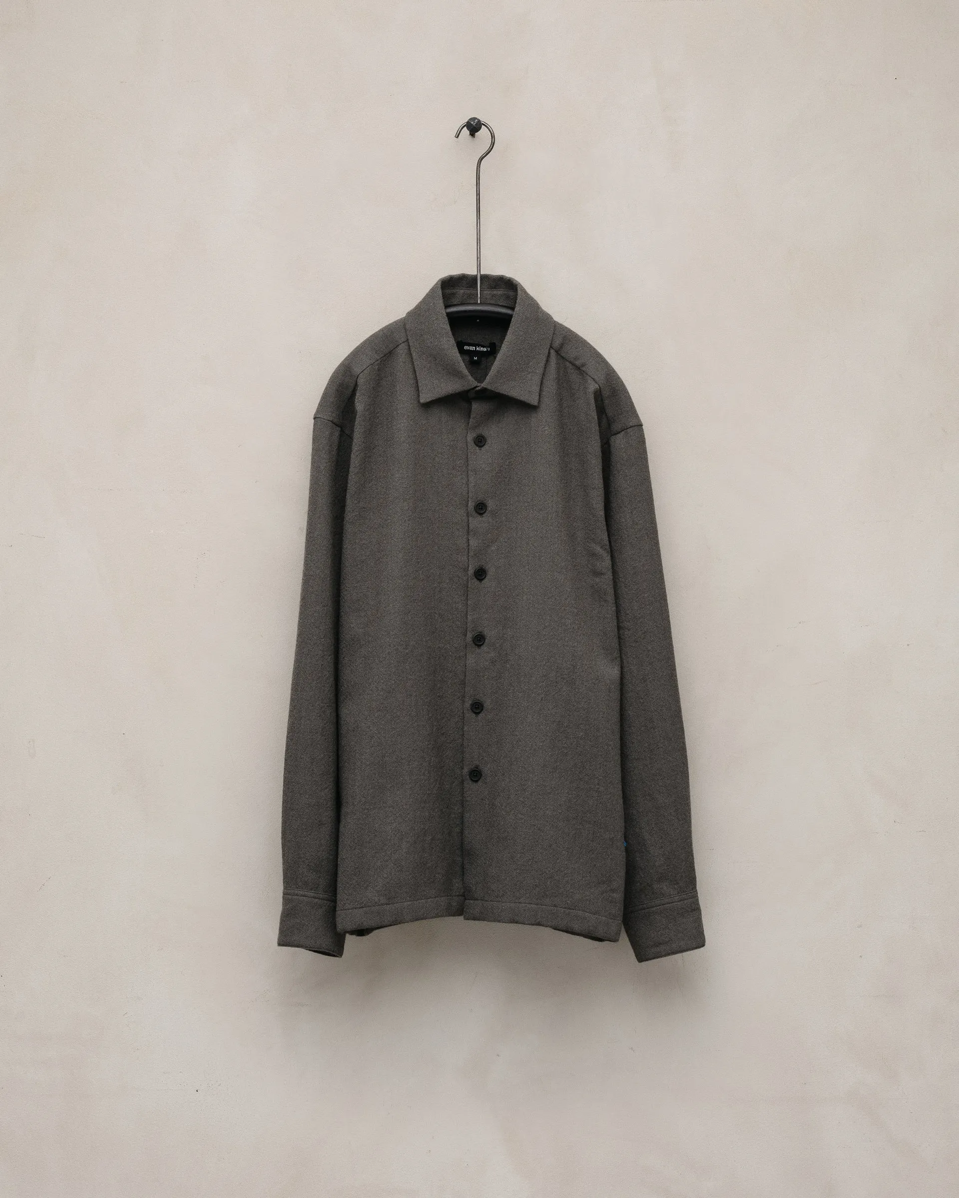 Flat Hem Shirt - Worsted Wool Gauze, Heather Grey sold by Evan Kinori Mens
