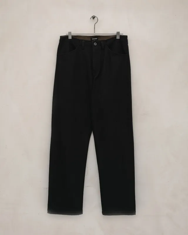 Four Pocket Pant - Cotton Kersey, Black sold by Evan Kinori Mens