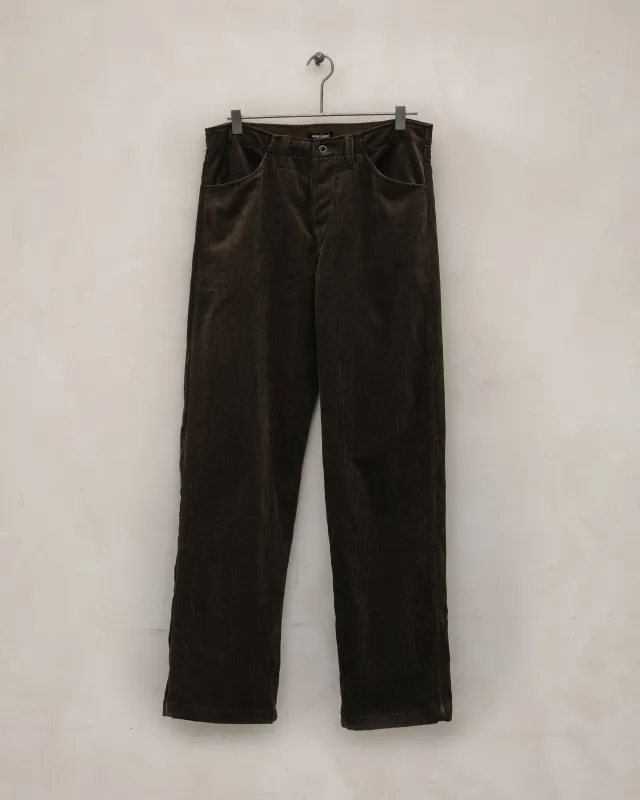 Four Pocket Pant - Sumi Ink Corduroy, Brown sold by Evan Kinori Mens