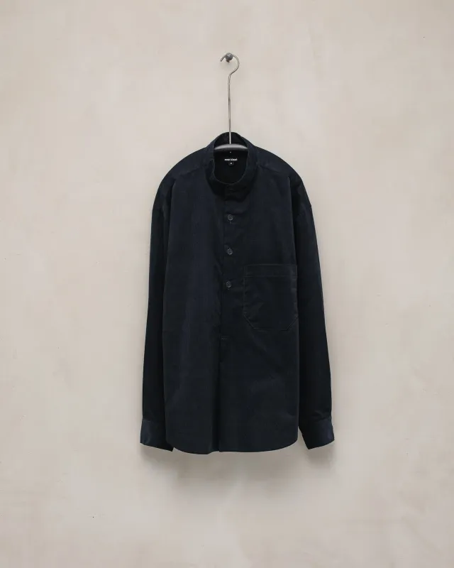 Popover Shirt - Organic Cotton Pinwale Corduroy, Navy sold by Evan Kinori Mens