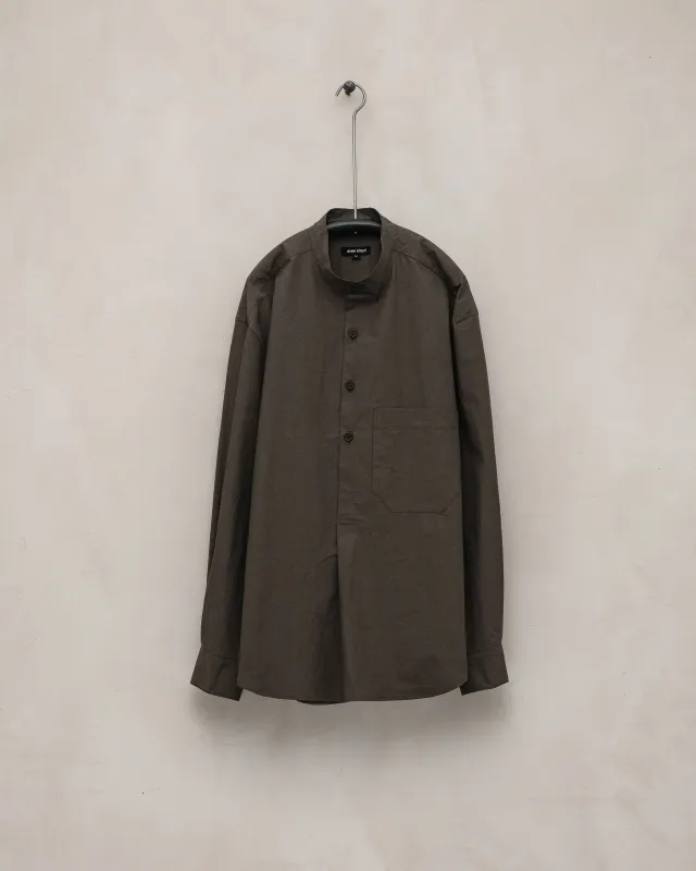Popover Shirt - Organic Cotton Typewriter, Anthracite sold by Evan Kinori