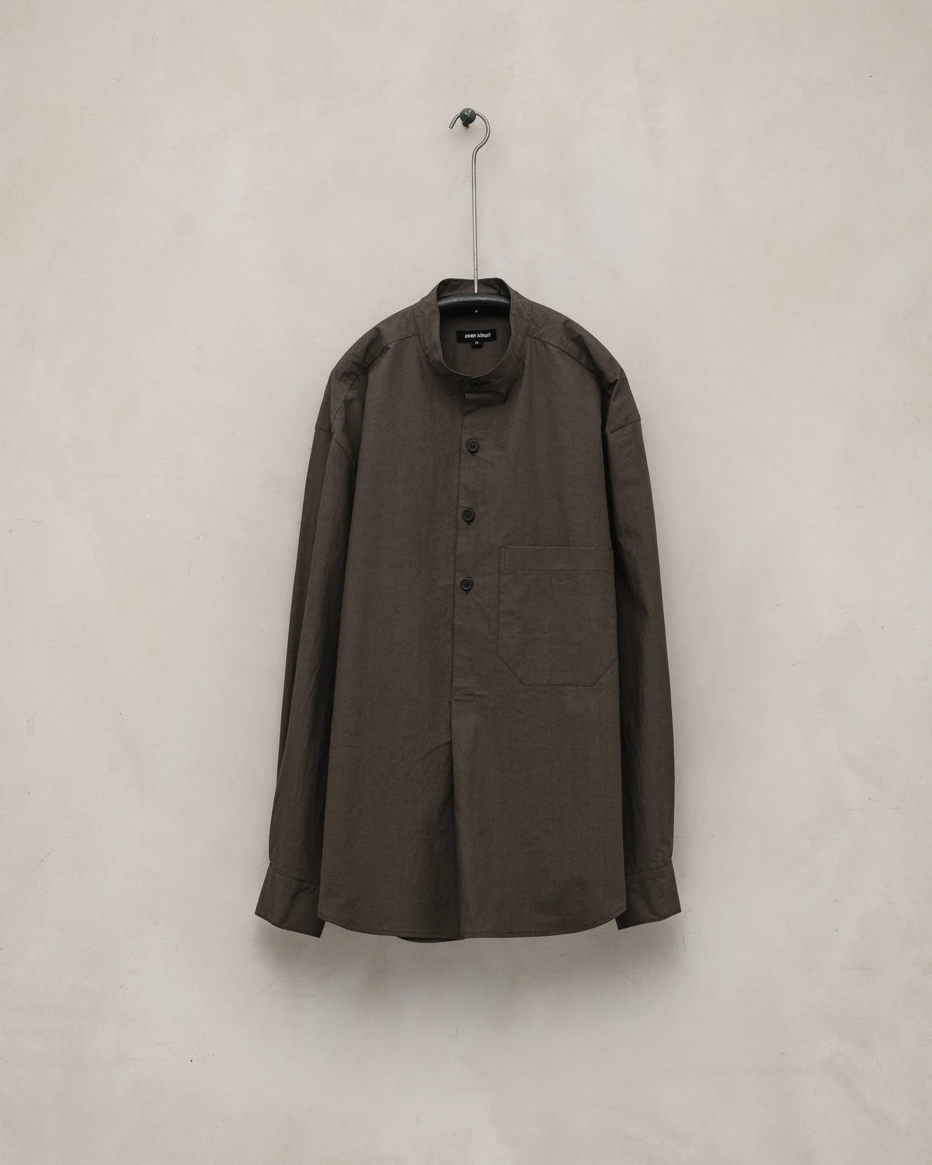 Popover Shirt - Organic Cotton Typewriter, Anthracite sold by Evan Kinori