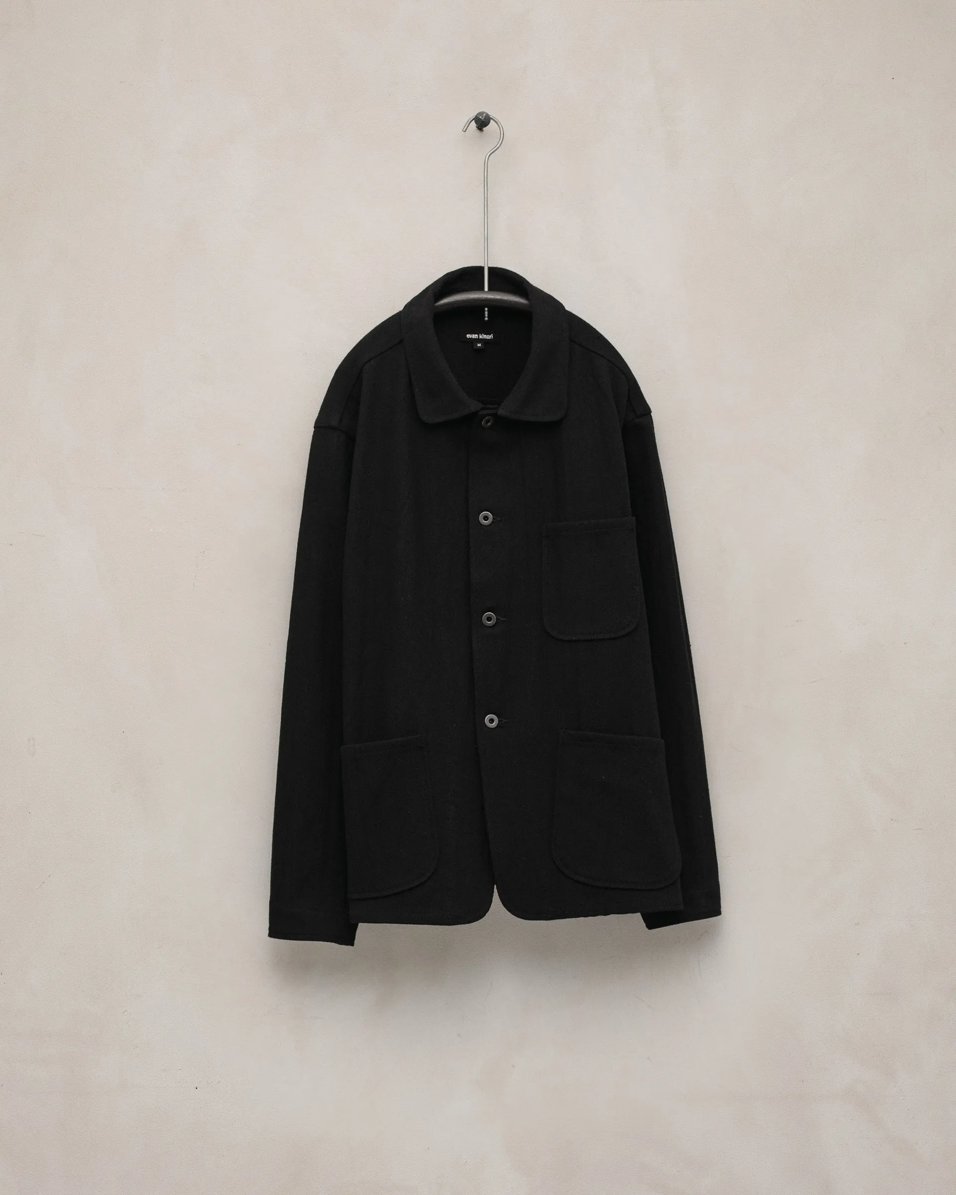 Three Pocket Jacket - Cotton Kersey, Black sold by Evan Kinori