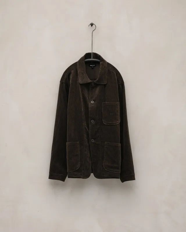 Three Pocket Jacket - Sumi Ink Corduroy, Brown sold by Evan Kinori Mens