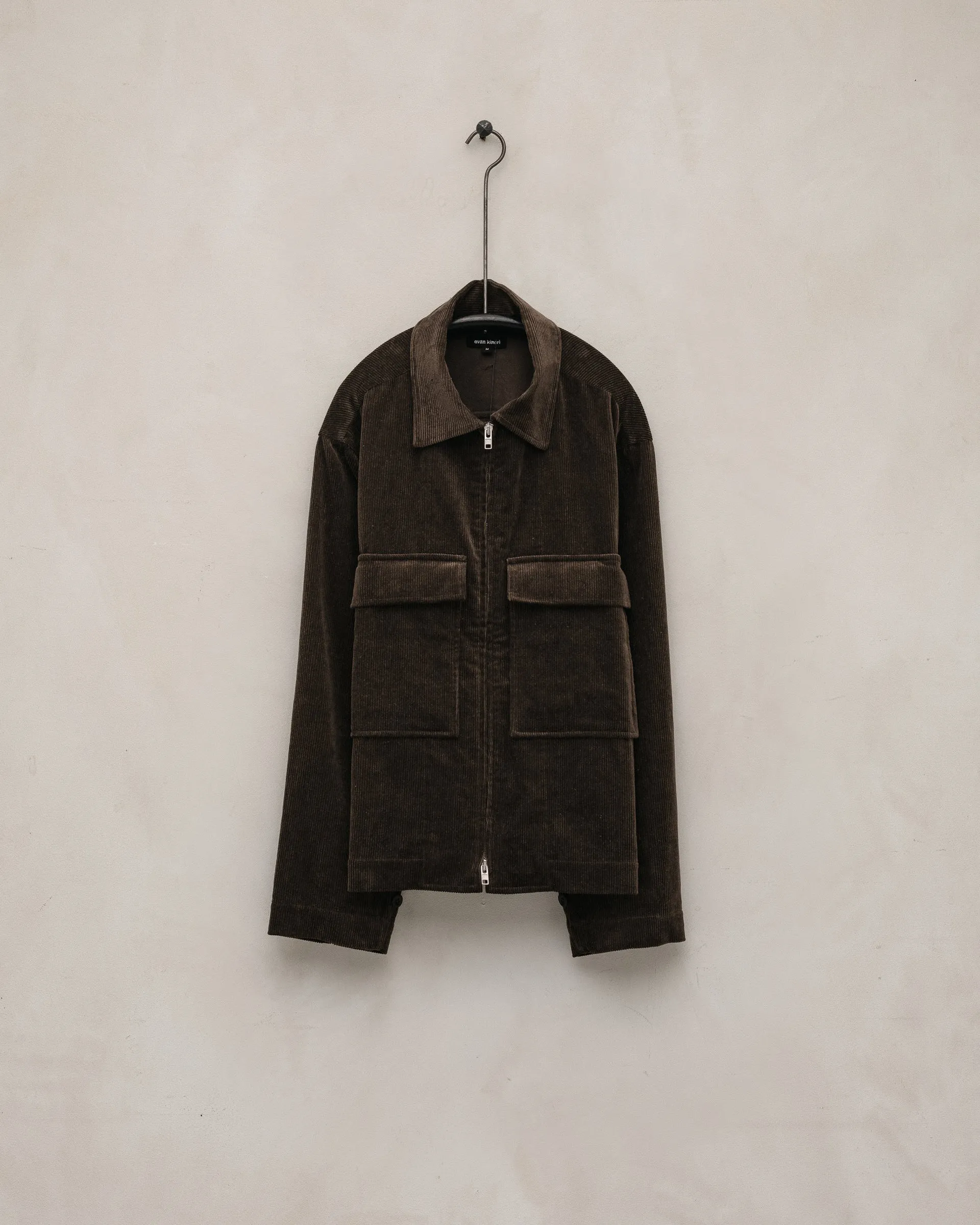 Zip Jacket - Sumi Ink Corduroy, Brown sold by Evan Kinori Mens